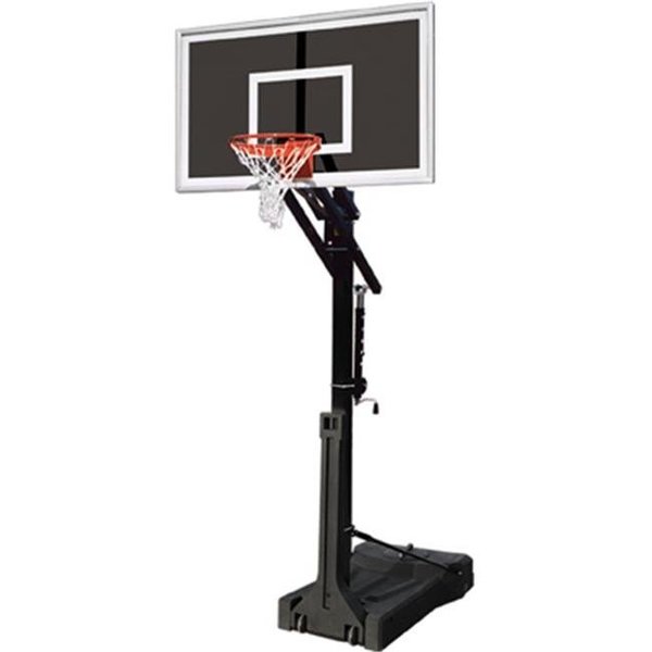 Newalthlete OmniJam Eclipse Steel-Glass-HDPE Portable Basketball System; Black NE641706